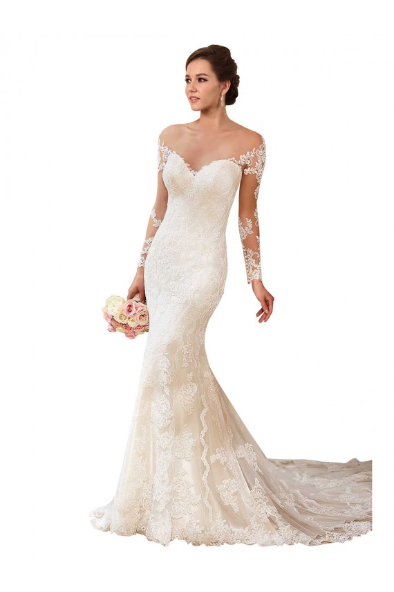Avorio Stile sirena Innamorato Pizzo Abiti da sposa