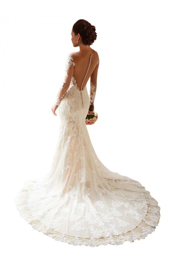 Avorio Stile sirena Innamorato Pizzo Abiti da sposa